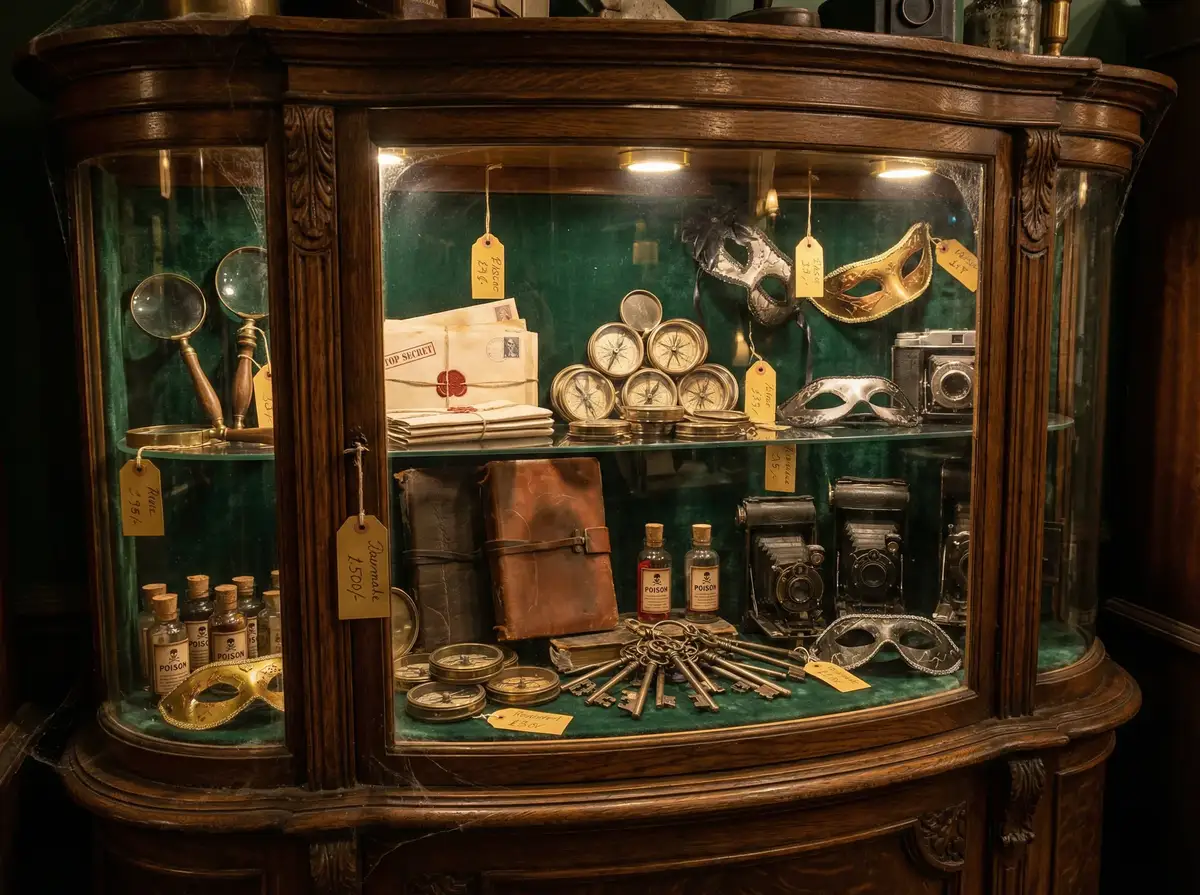 复古黄铜放大镜 - 侦探道具